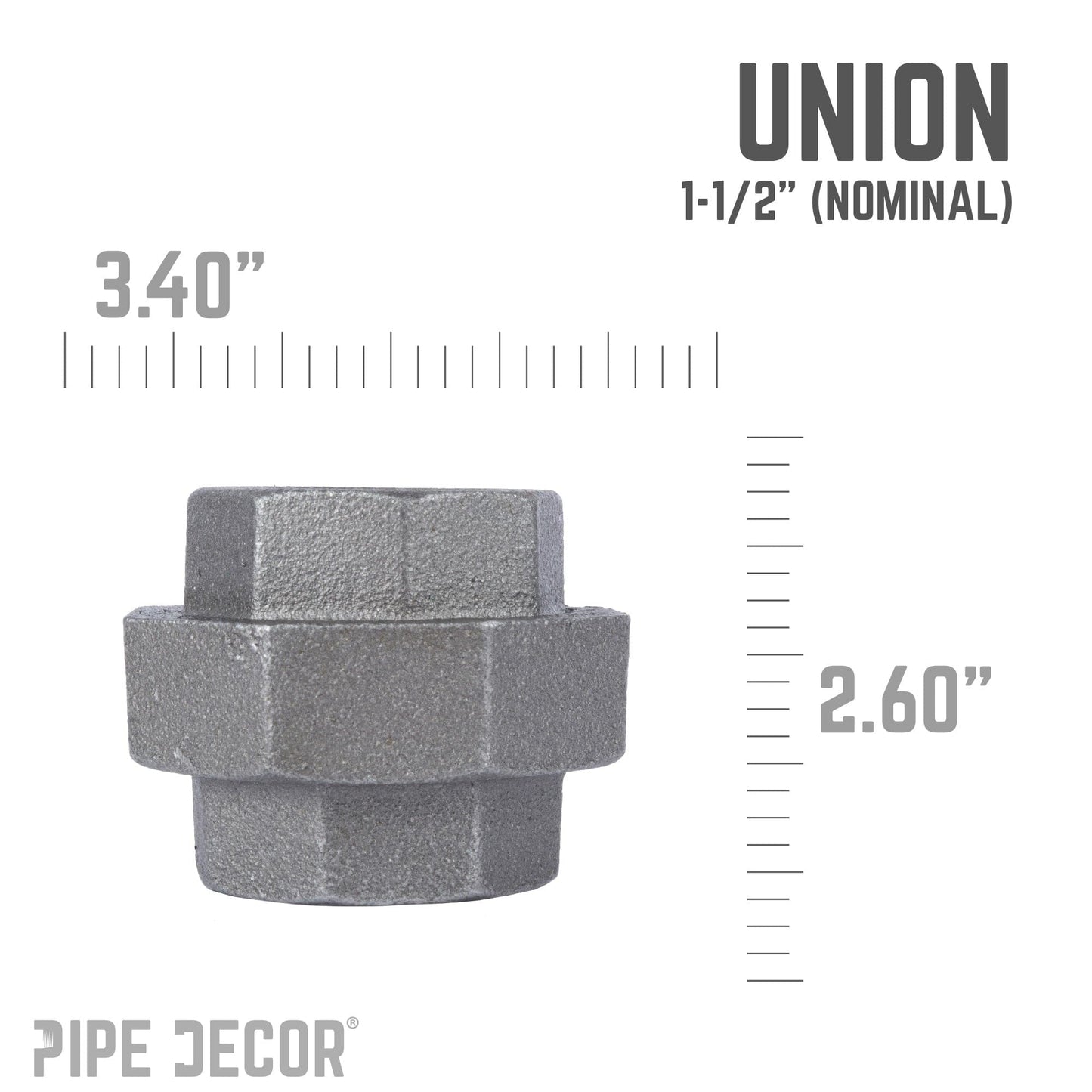 1 1/2 in. Black Union