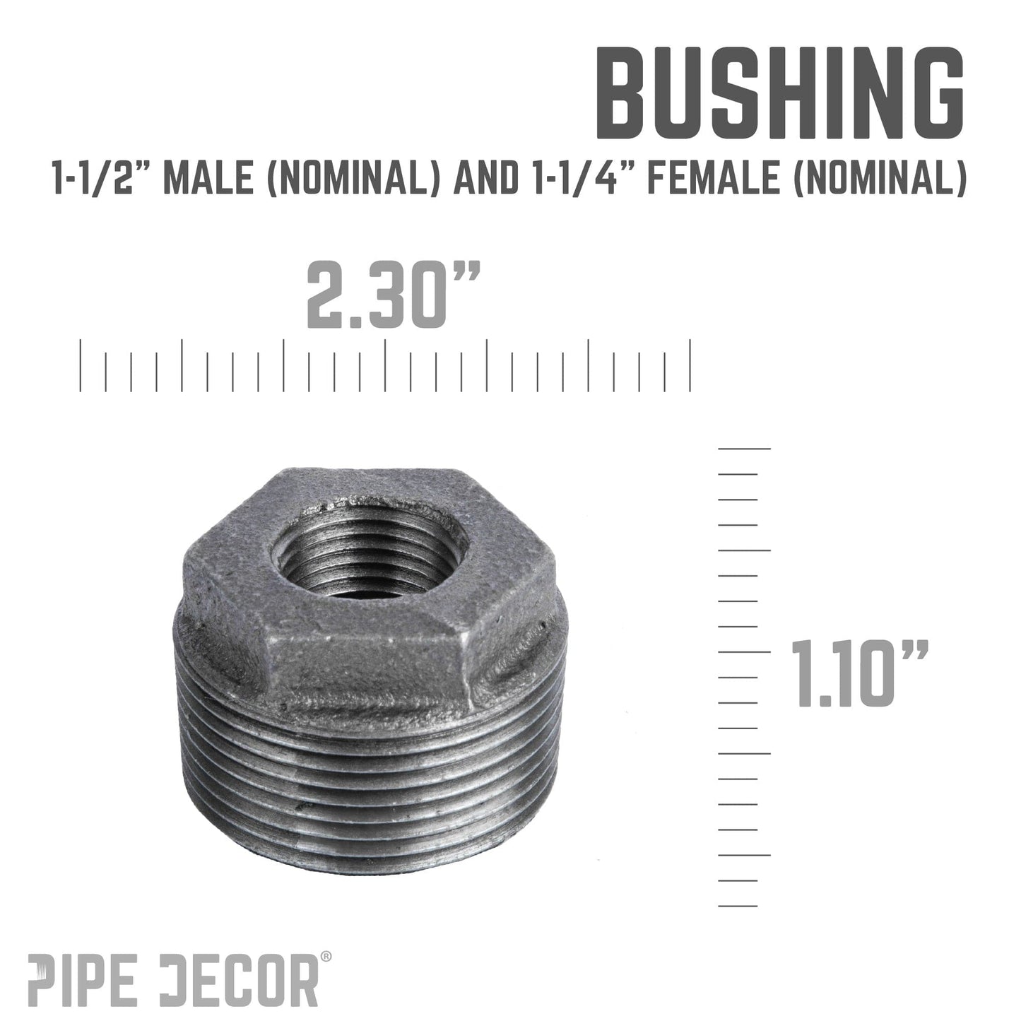 1 1/2 in. x 1 1/4 in. Black Bushing