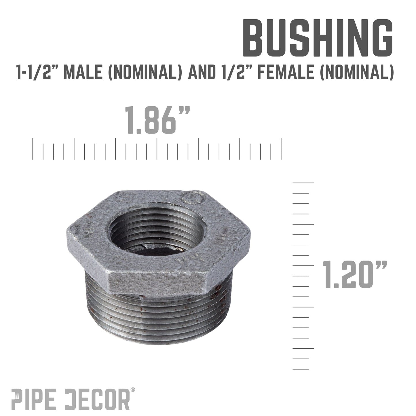 1 1/2 in. x 1/2 in. Black Bushing