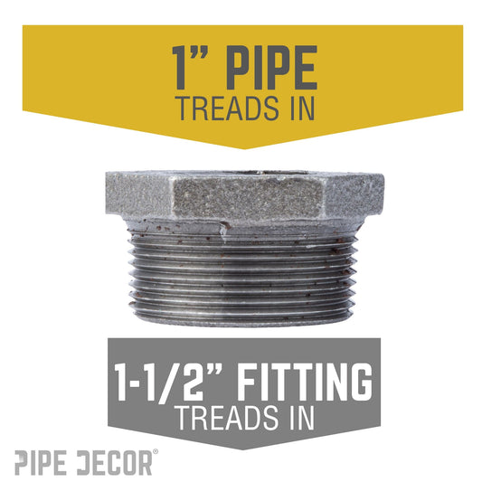 1 1/2 in. x 1 in. Black Bushing