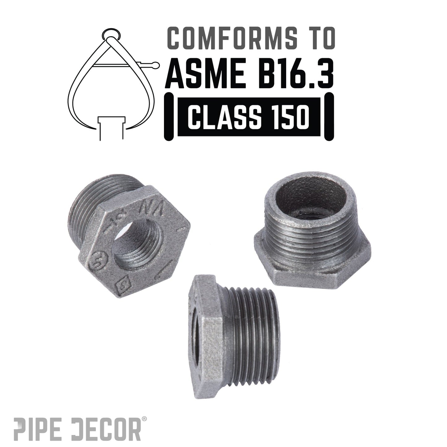 1 in. x 1/2 in. Black Bushing