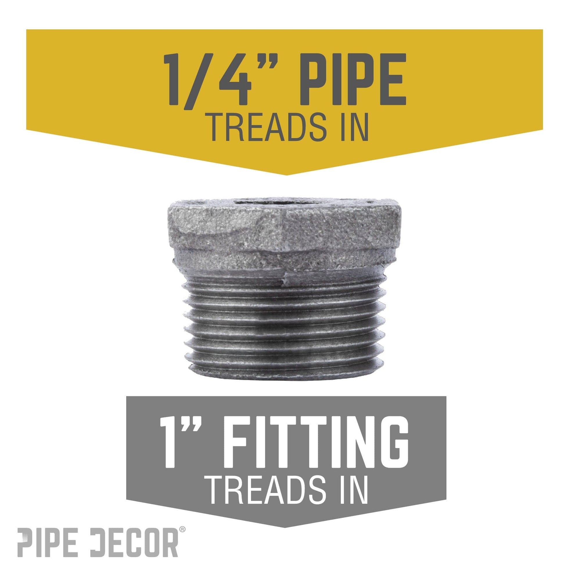 1 in. x 1/4 in. Black Bushing