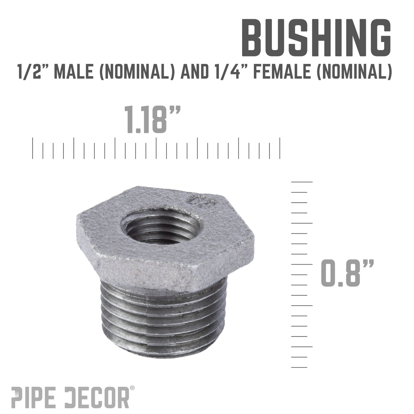 1/2 in. x 1/4 in. Black Bushing