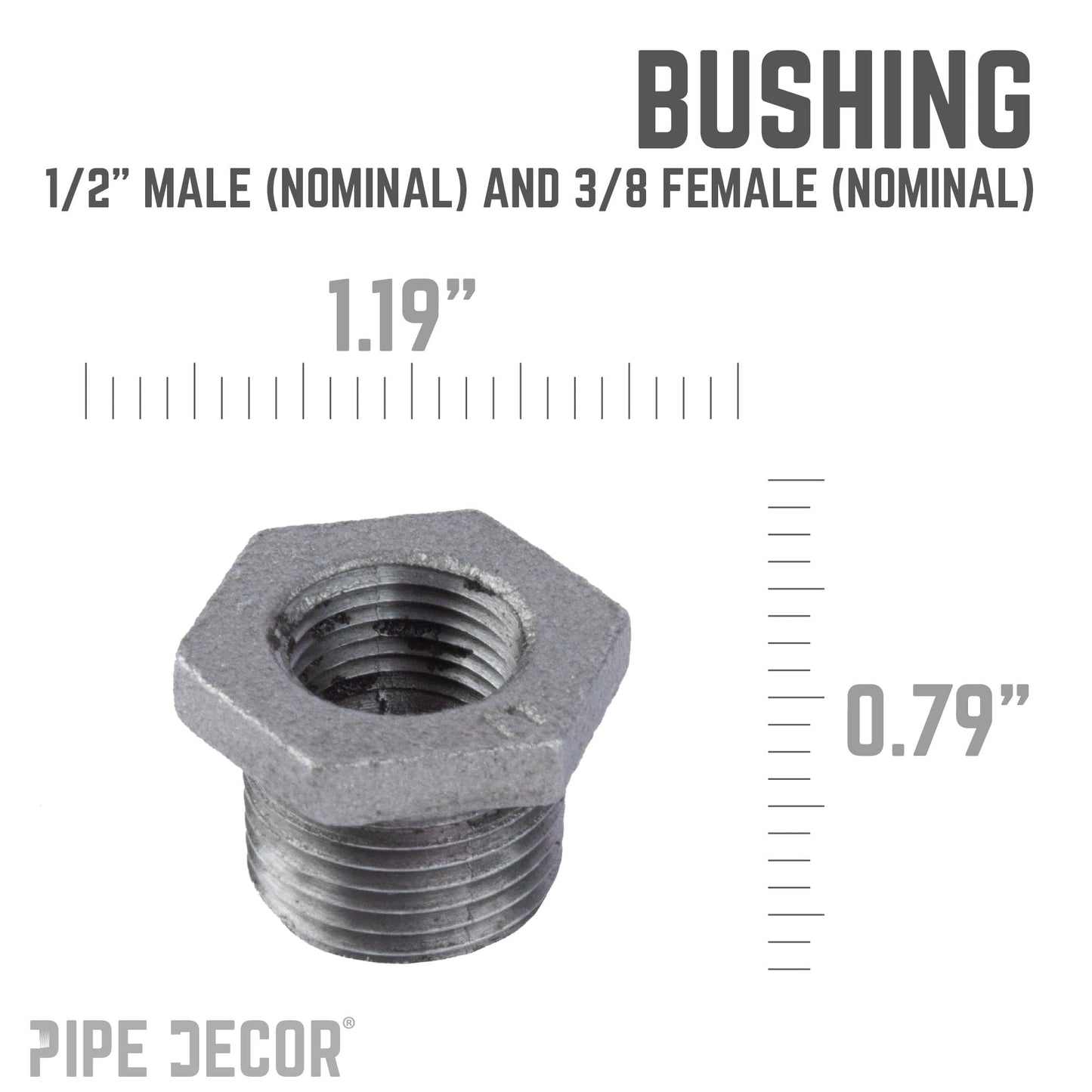 1/2 in. x 3/8 in. Black Bushing