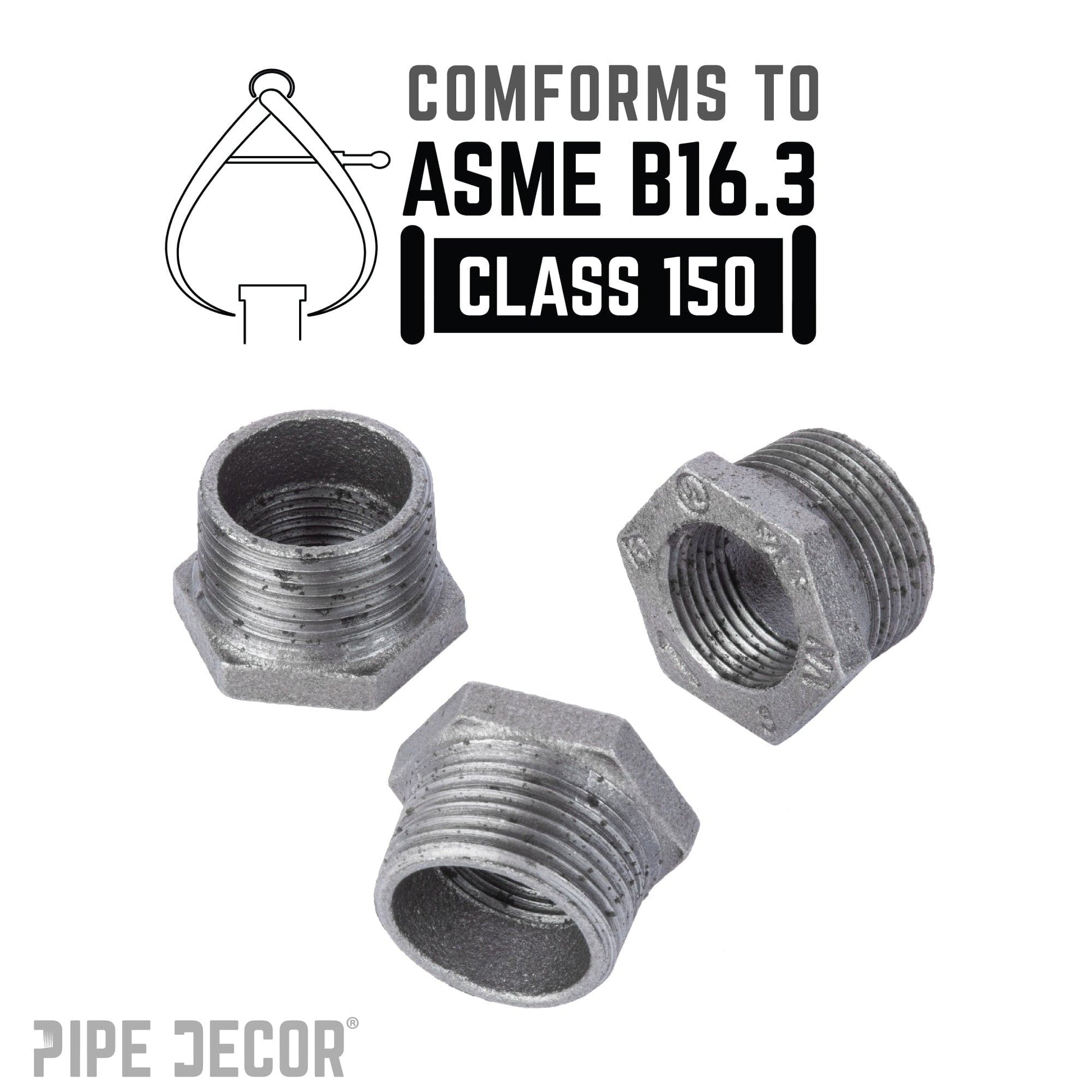 1 in. x 3/4 in. Black Bushing