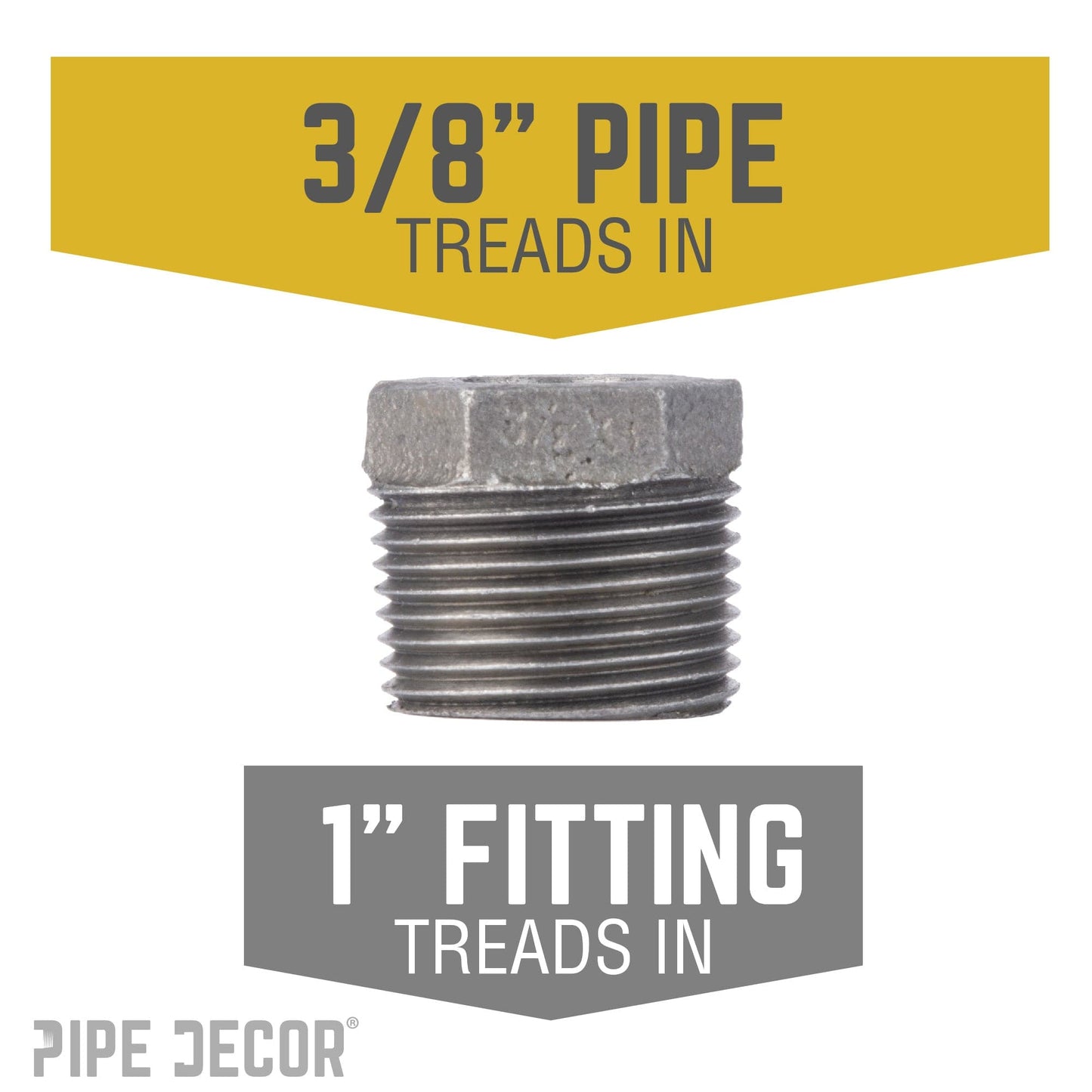 1 in. x 3/8 in. Black Bushing