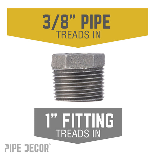 1 in. x 3/8 in. Black Bushing