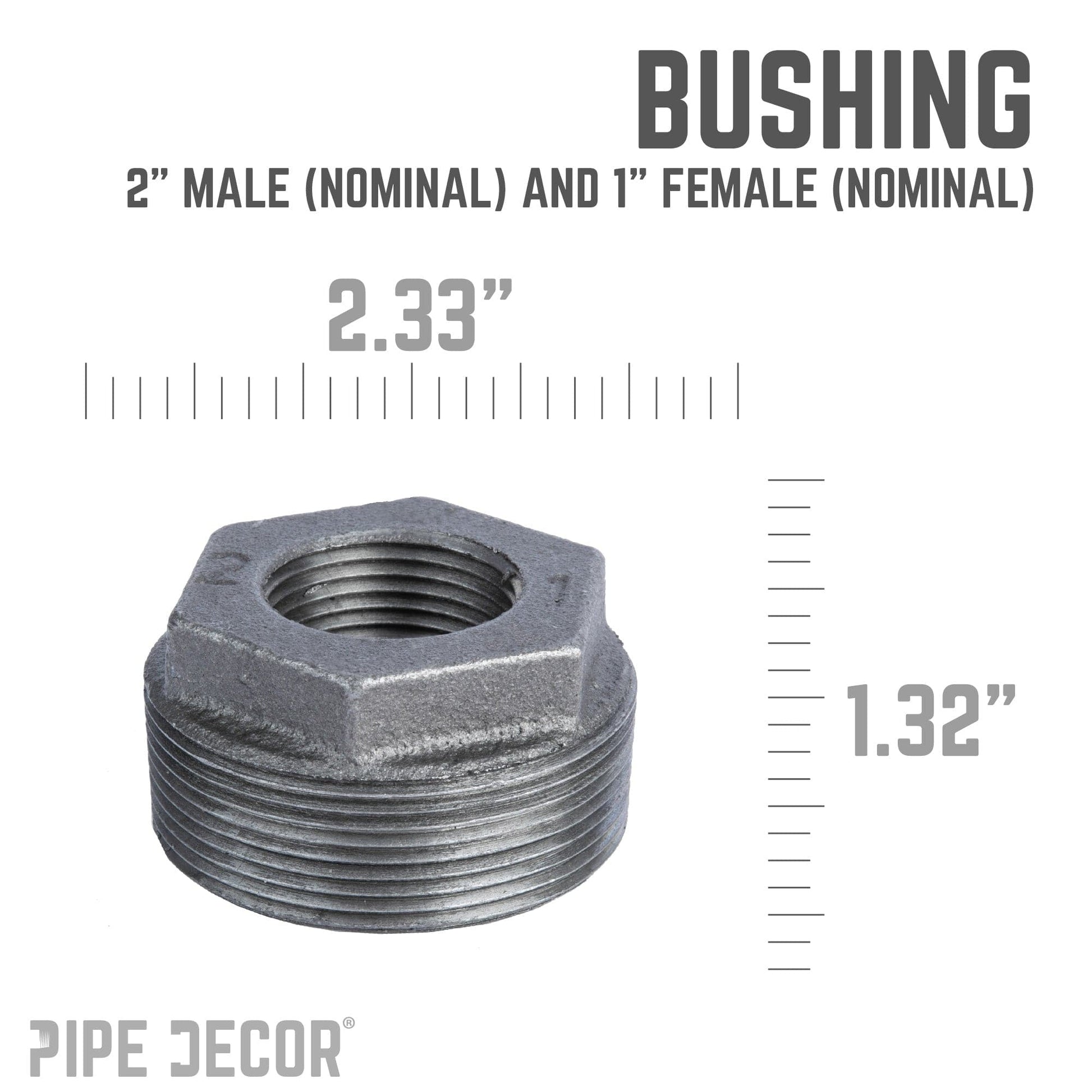2 in. x 1 in. Black Bushing