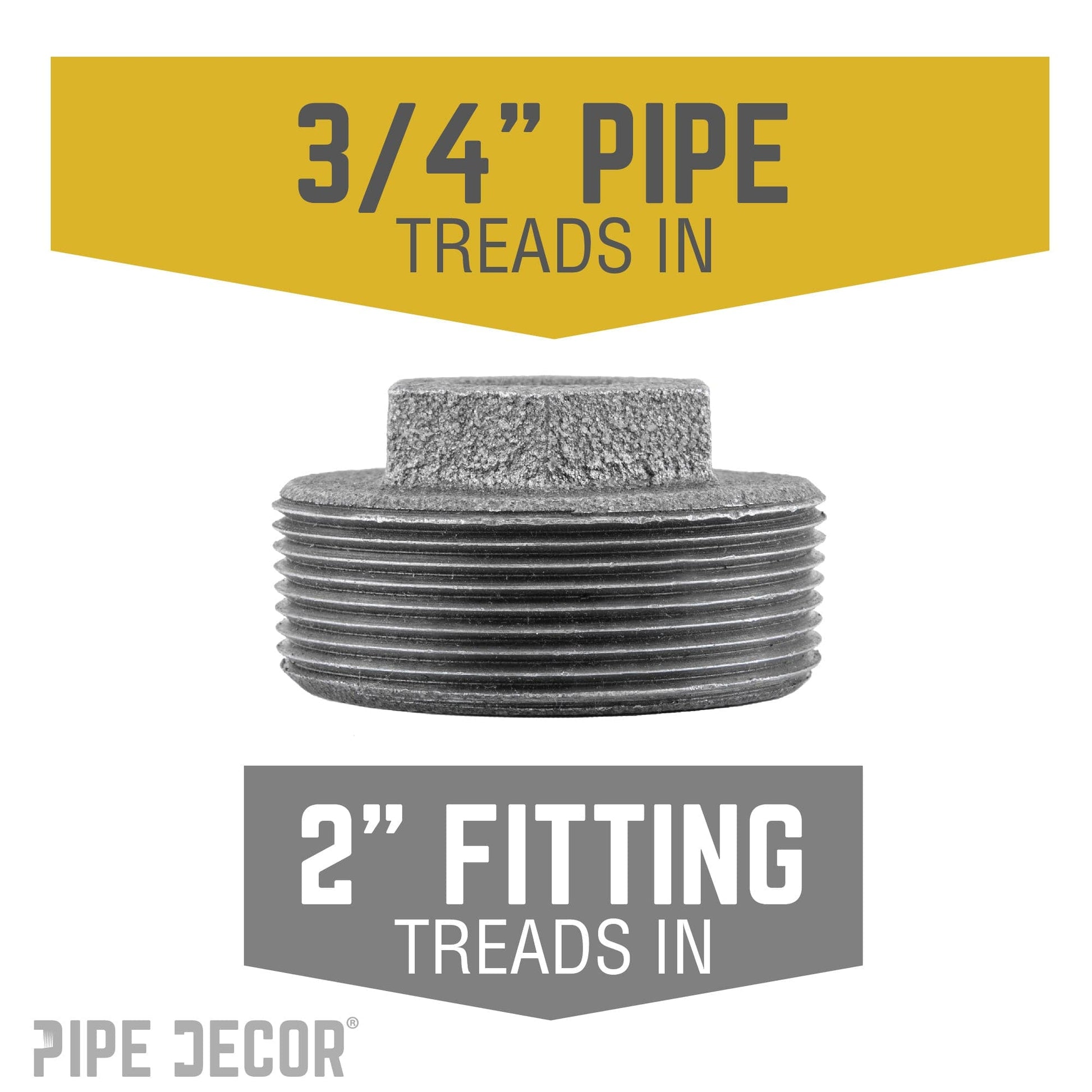 2 in. x 3/4 in. Black Bushing