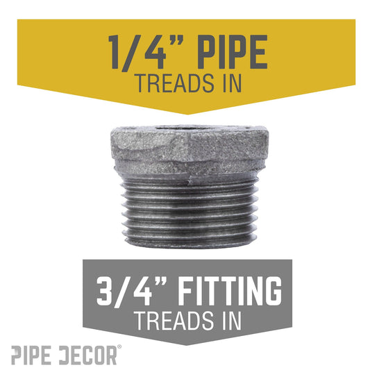 3/4 in. x 1/4 in. Black Bushing