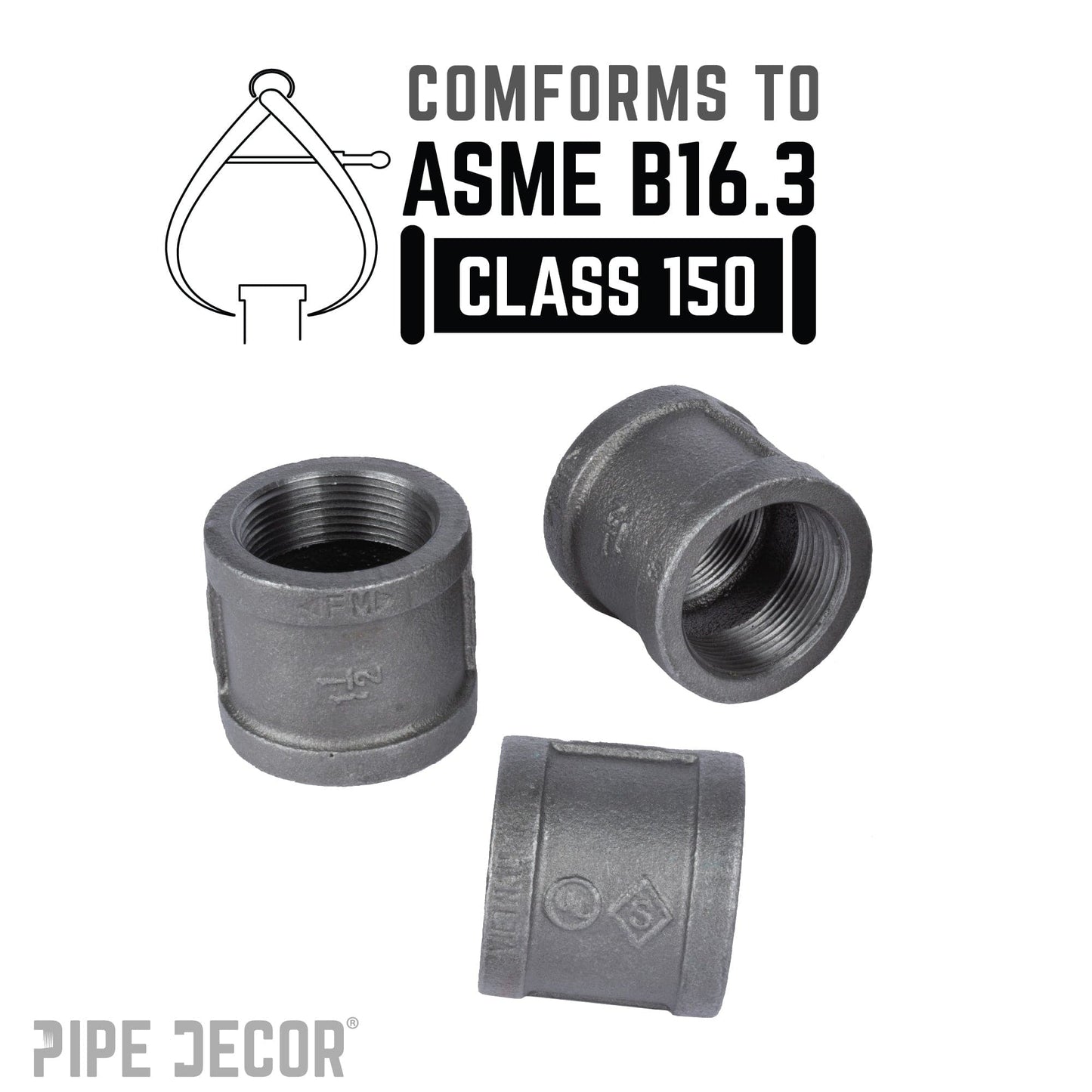 1 1/2 in. Black Coupling