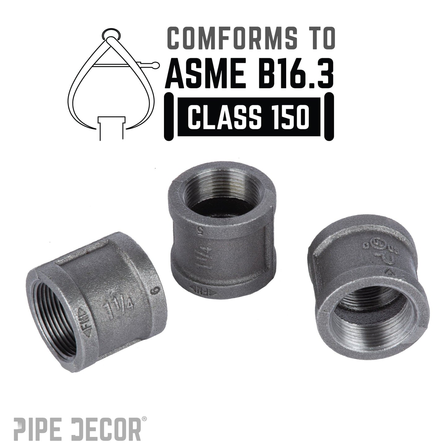 1 1/4 in. Black Coupling