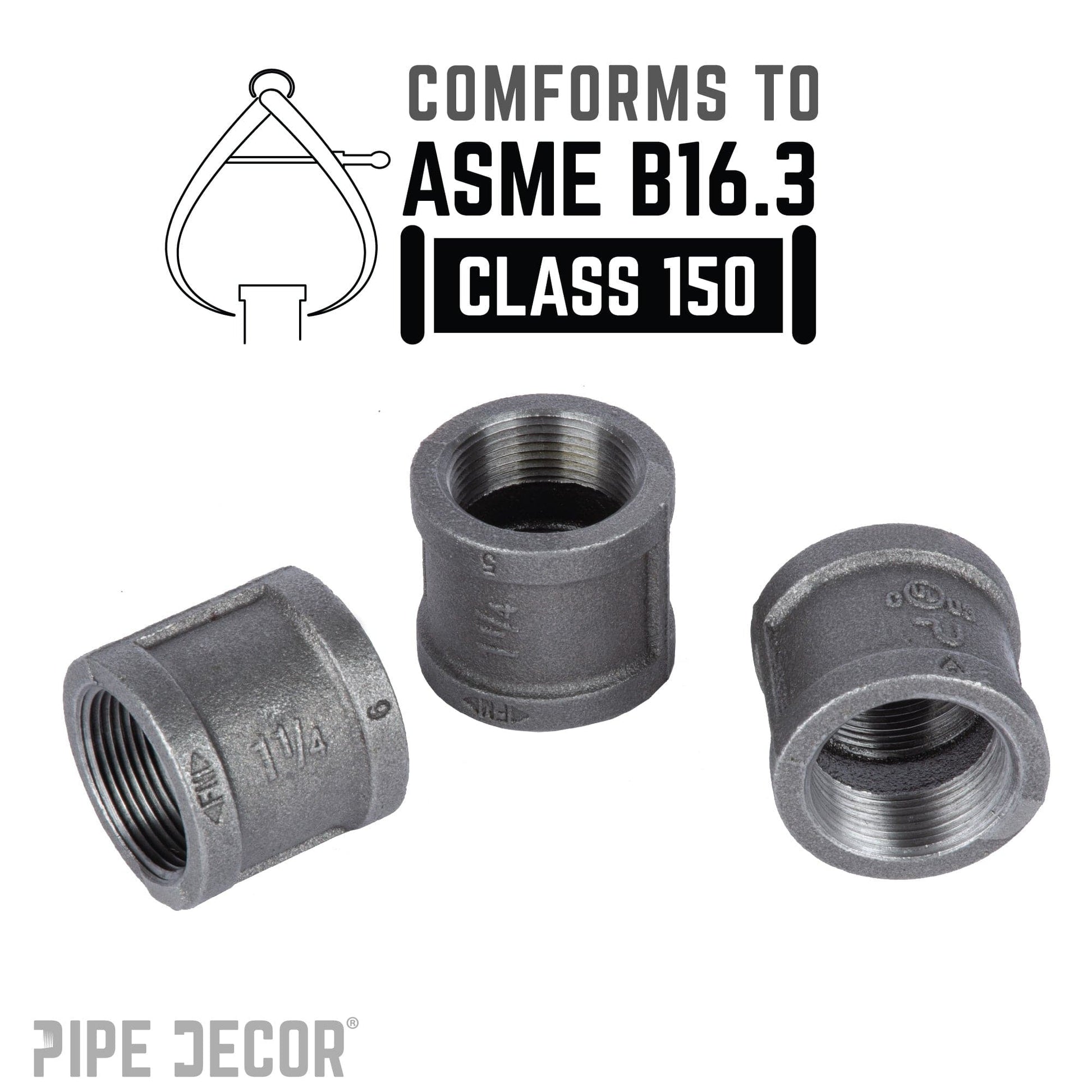 1 1/4 in. Black Coupling