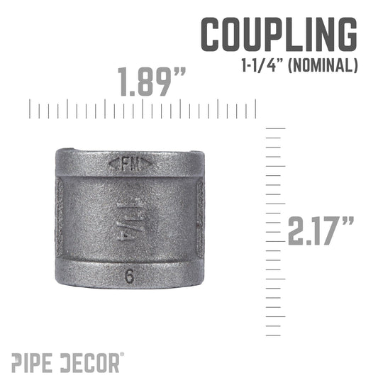 1 1/4 in. Black Coupling
