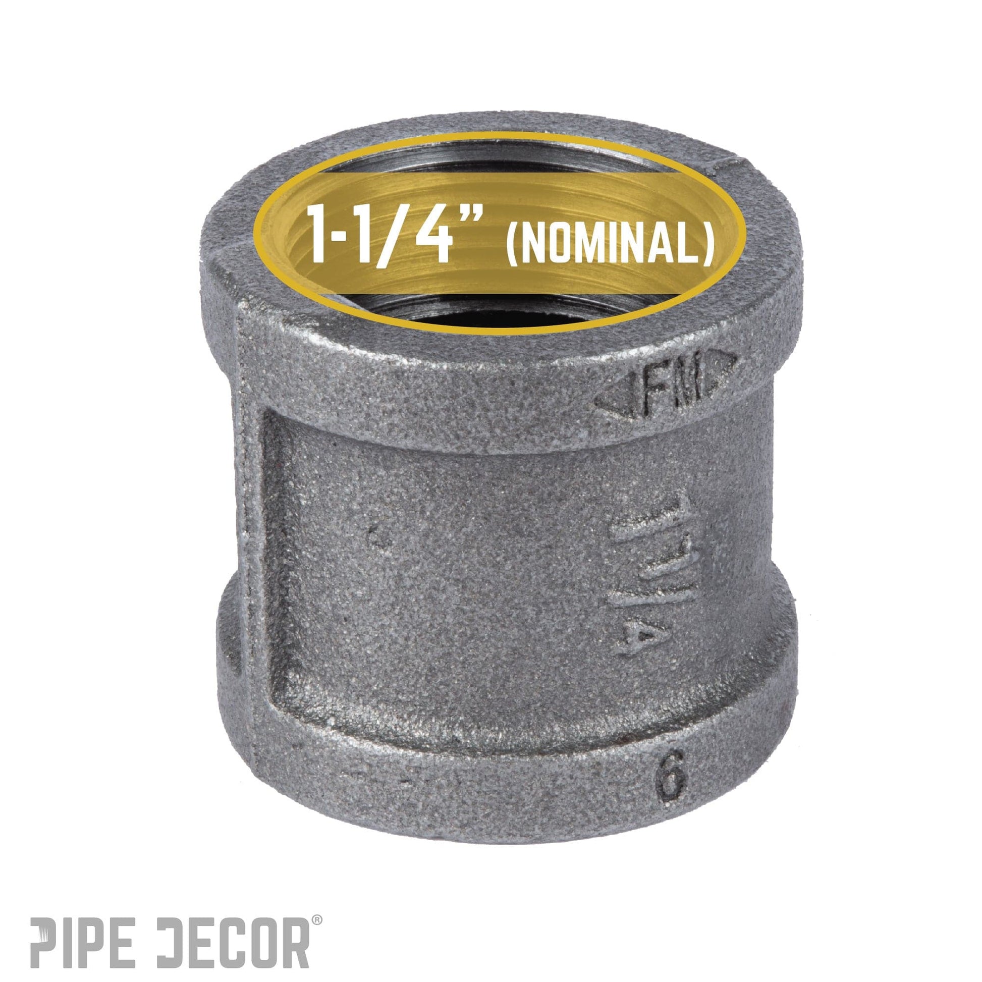 1 1/4 in. Black Coupling