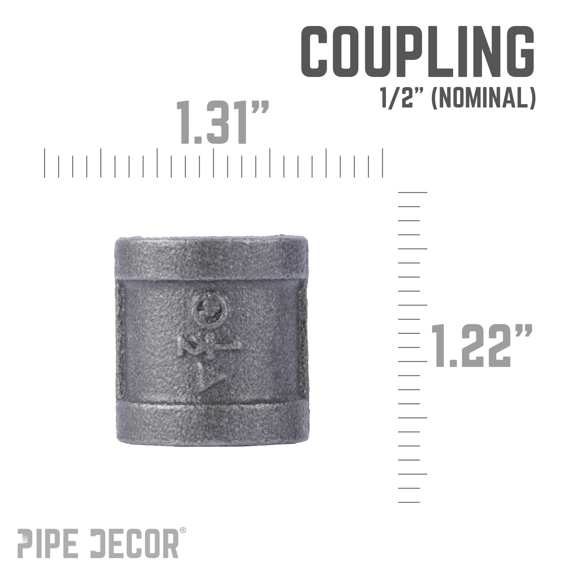 1/2 in. Black Coupling