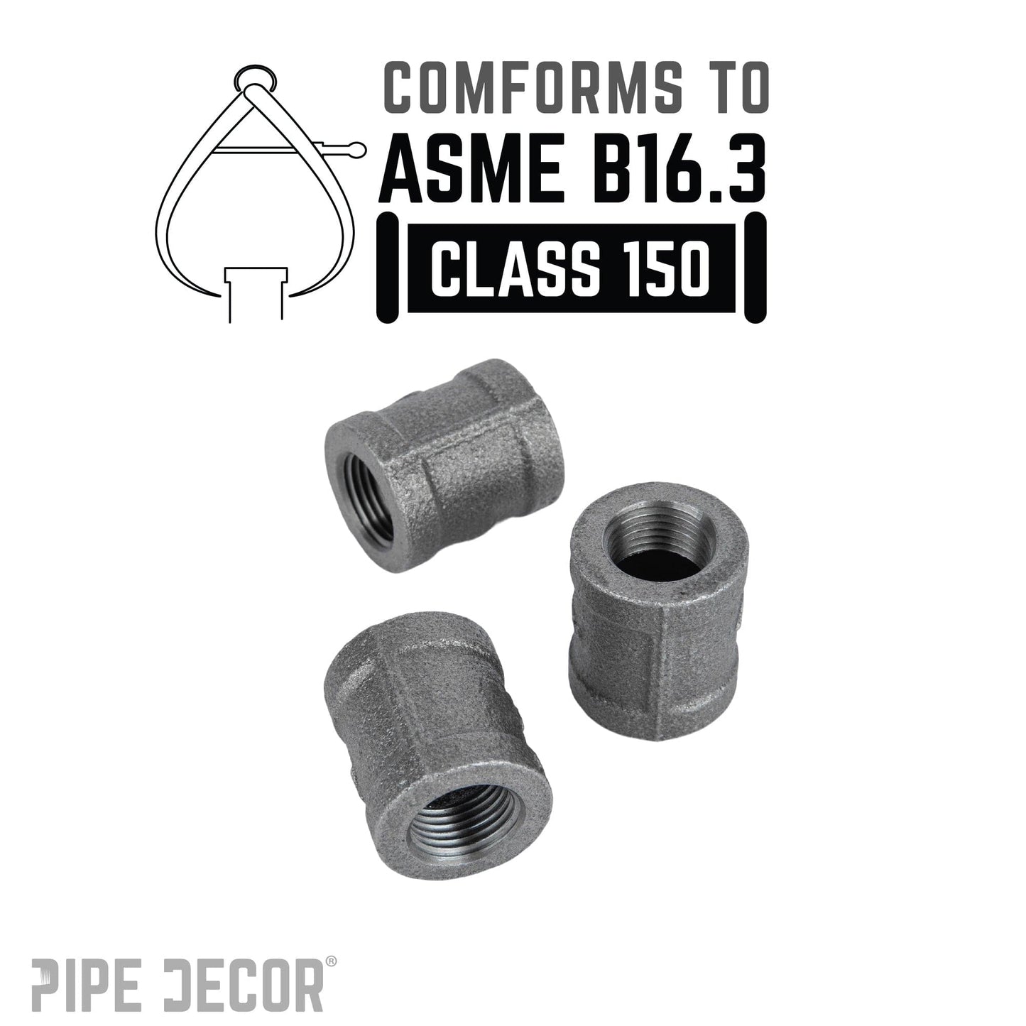 1/4 in. Black Coupling