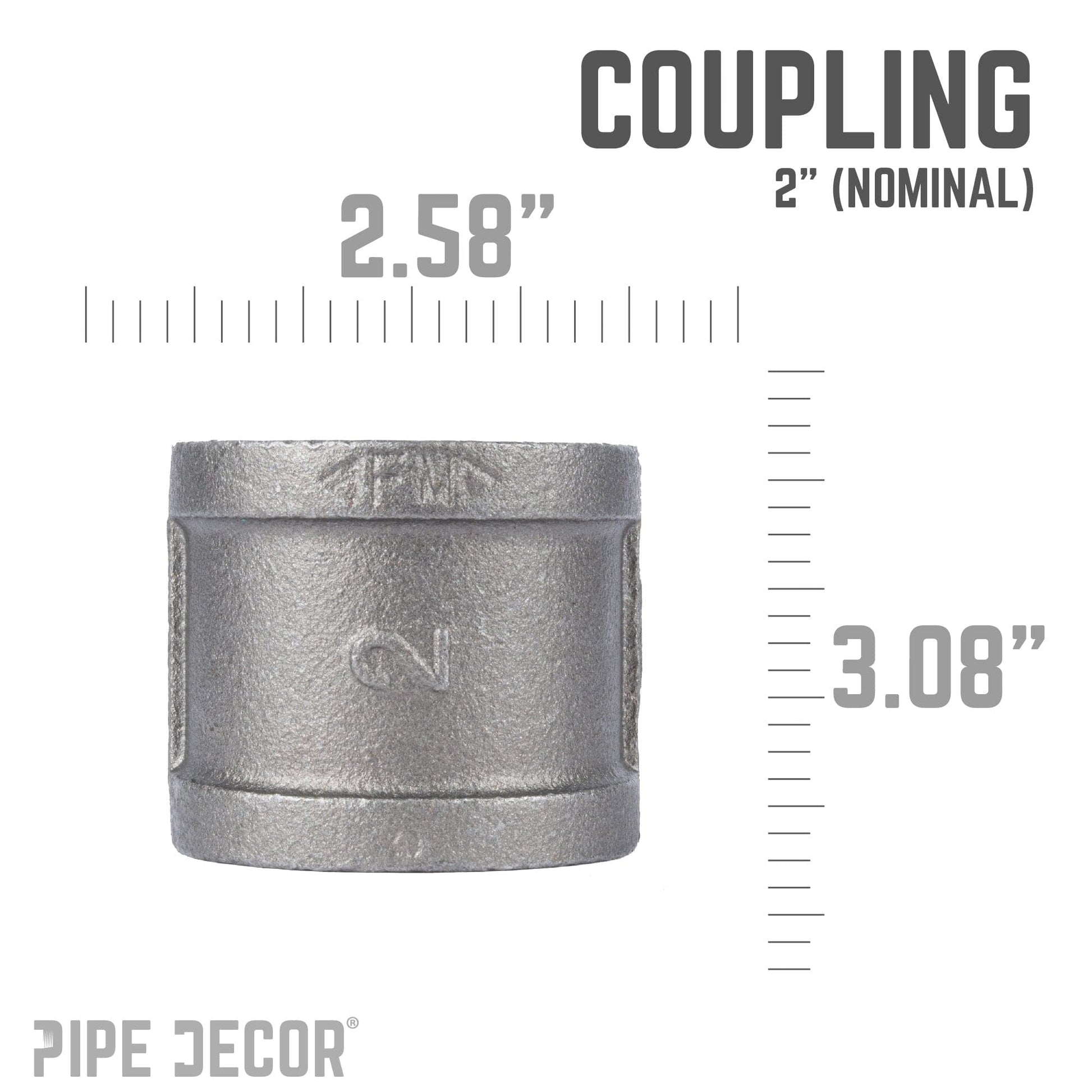 2 in. Black Coupling