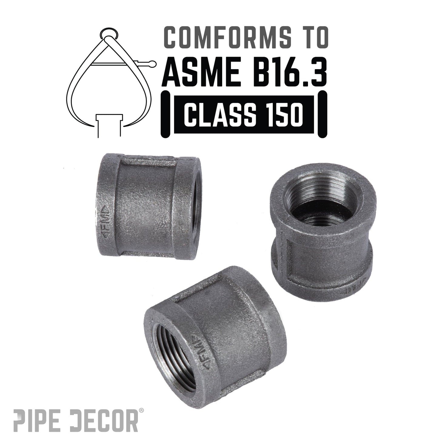 3/4 in. Black Coupling