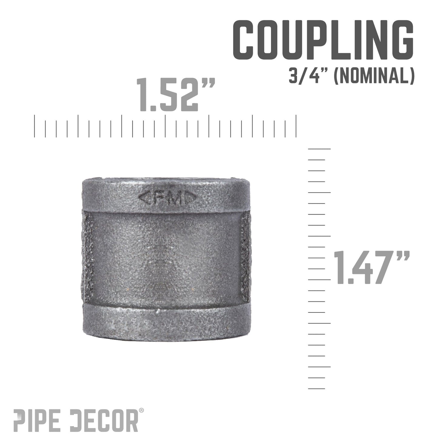 3/4 in. Black Coupling