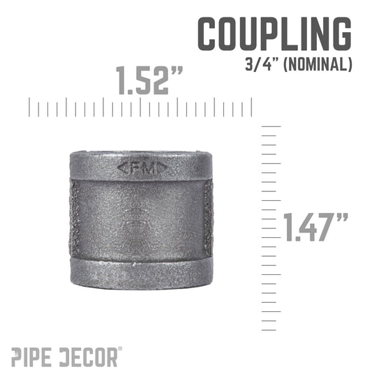 3/4 in. Black Coupling