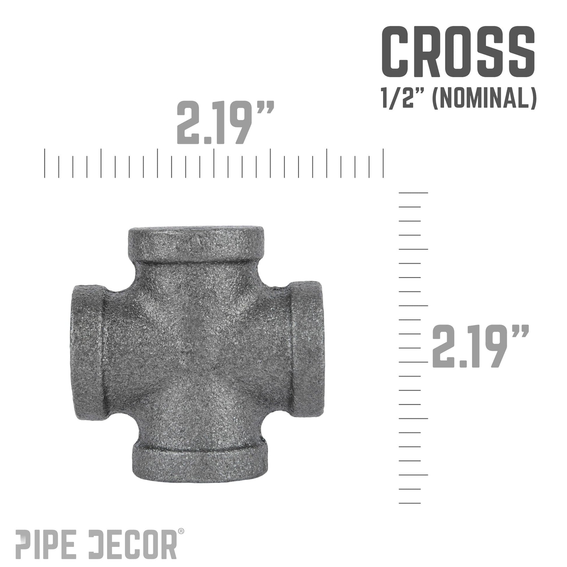 1/2 in. Black Cross