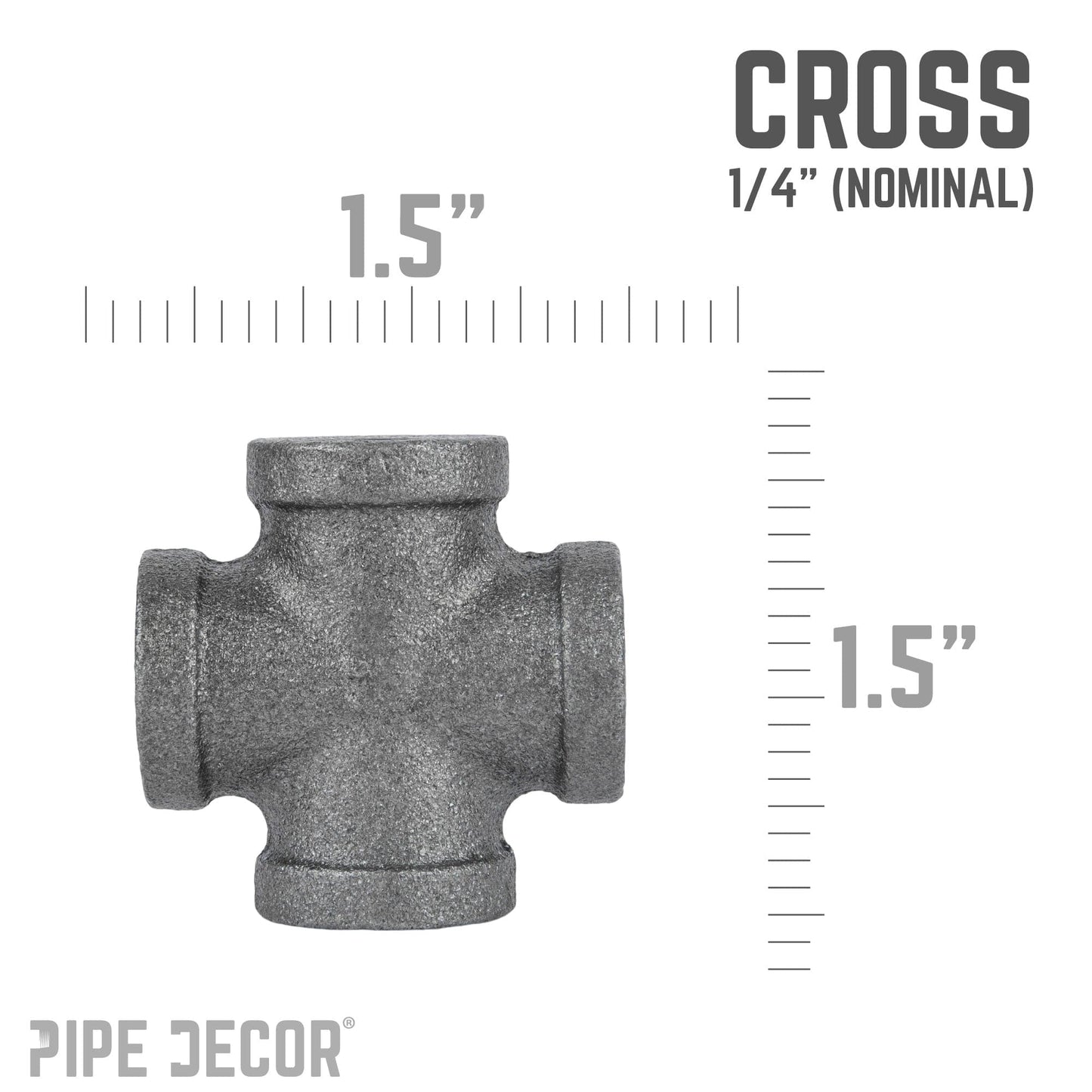 1/4 in. Black Cross