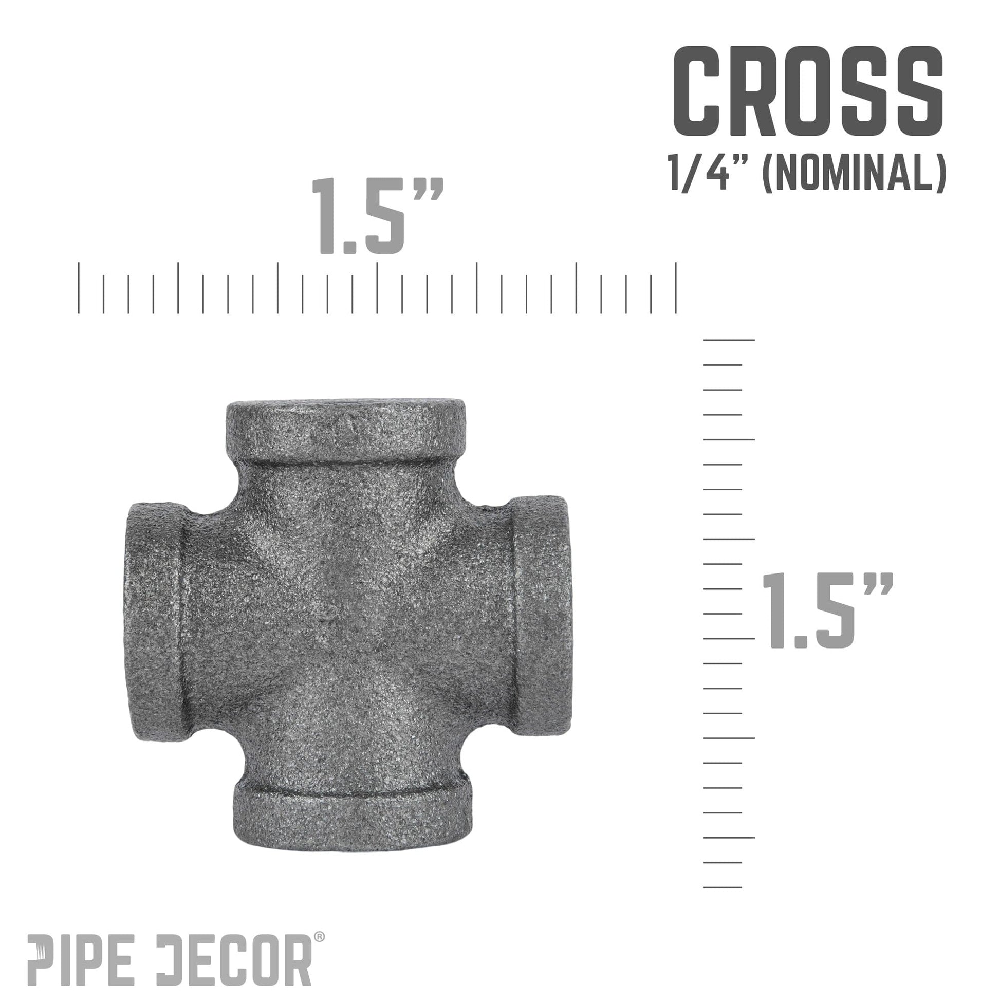 1/4 in. Black Cross