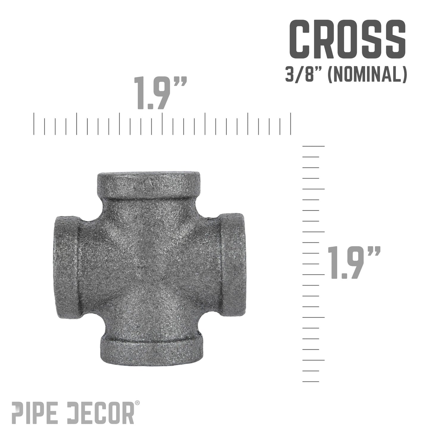 3/8 in. Black Cross