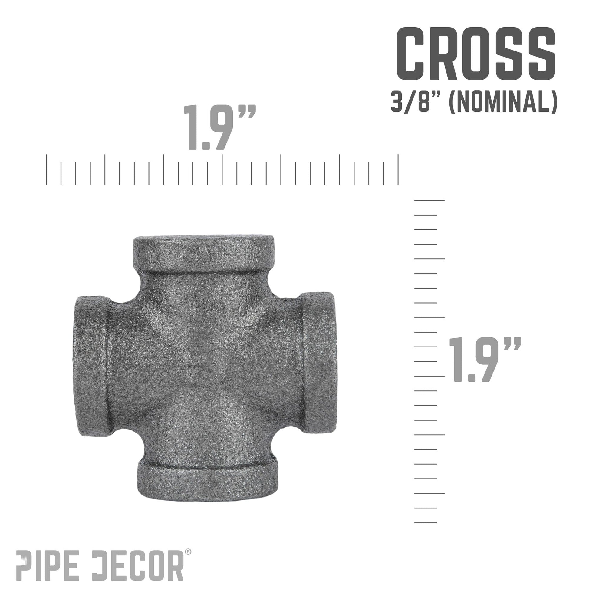 3/8 in. Black Cross