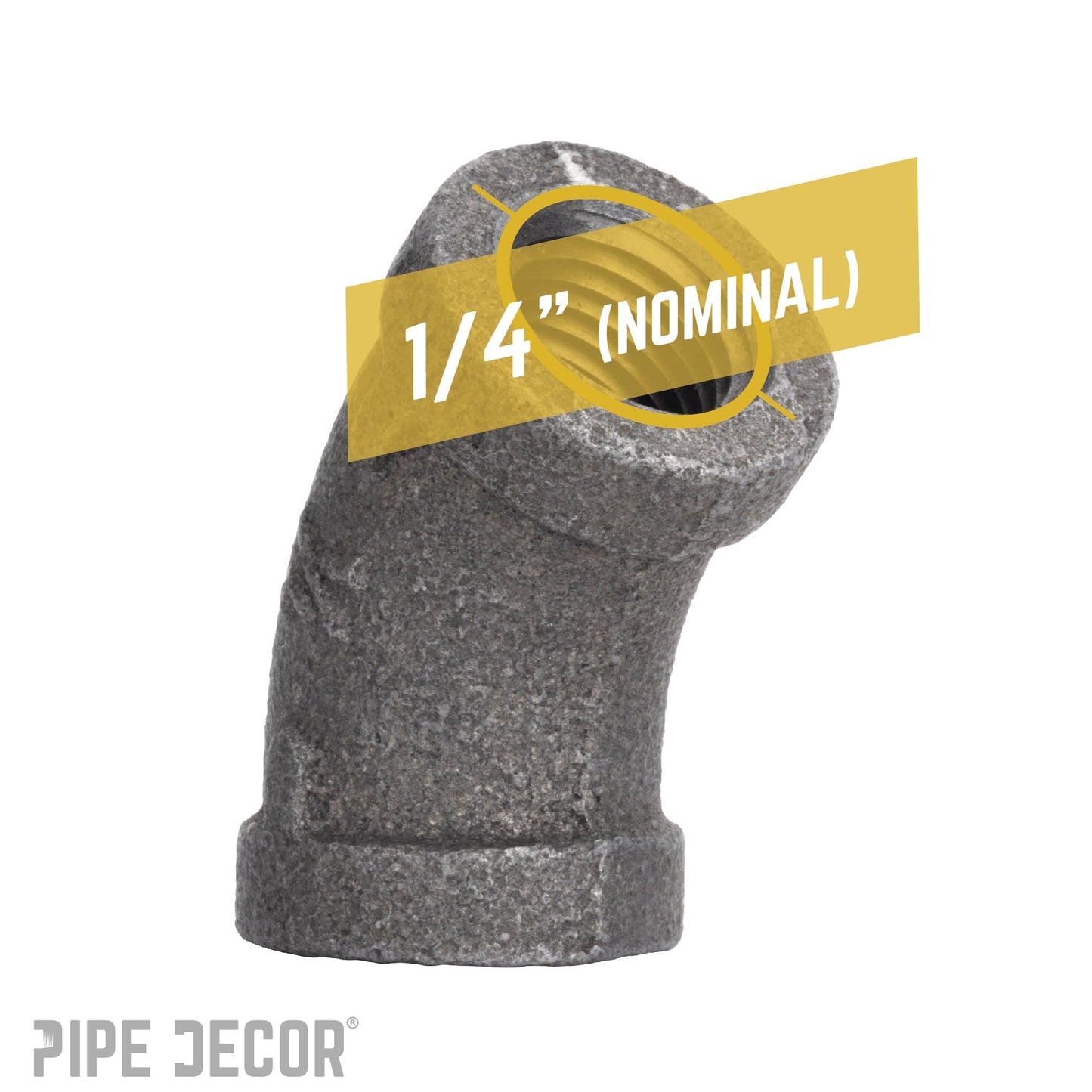 1/4 in. Black 45 Degree Elbow