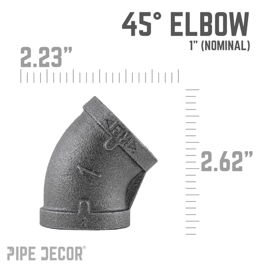 1 in. Black 45 Degree Elbow