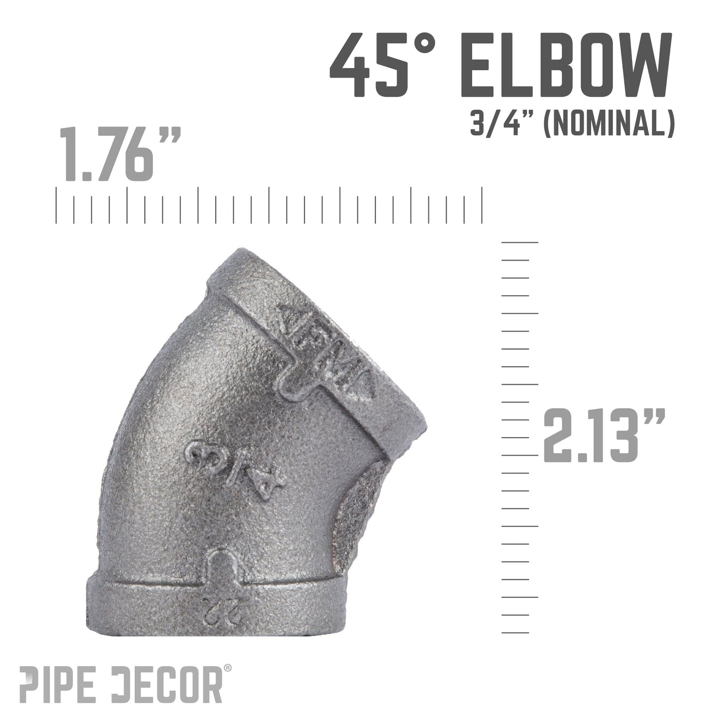 3/4 in. Black 45 Degree Elbow