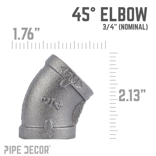 3/4 in. Black 45 Degree Elbow