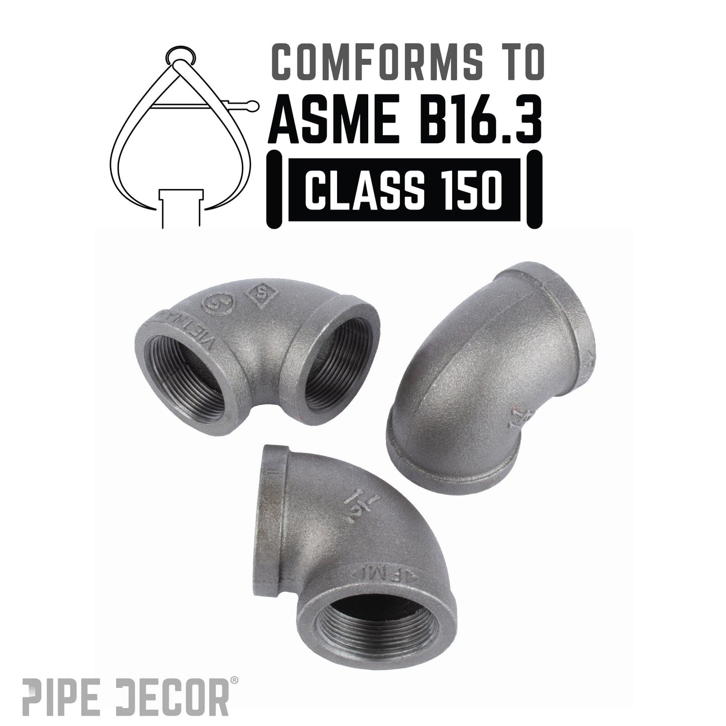 1 1/2 in. Black 90 Degree Elbow