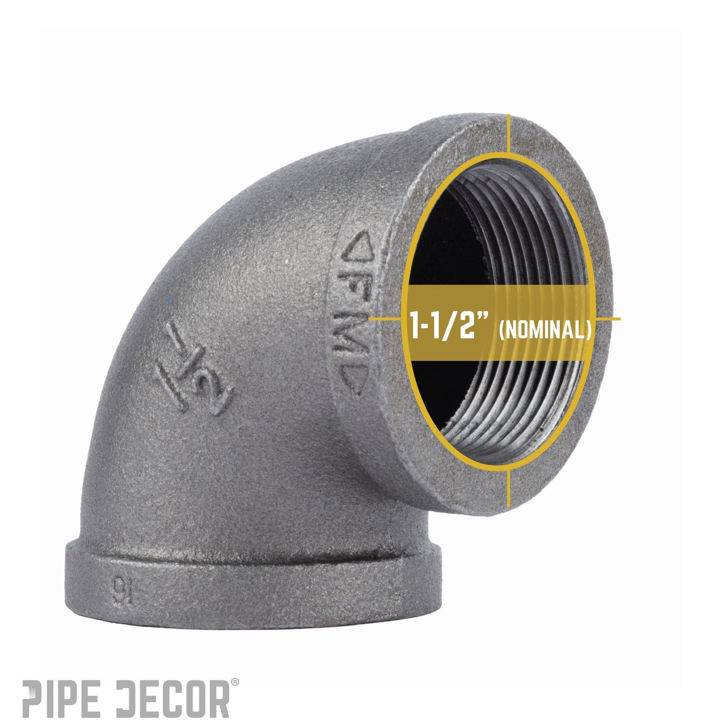 1 1/2 in. Black 90 Degree Elbow