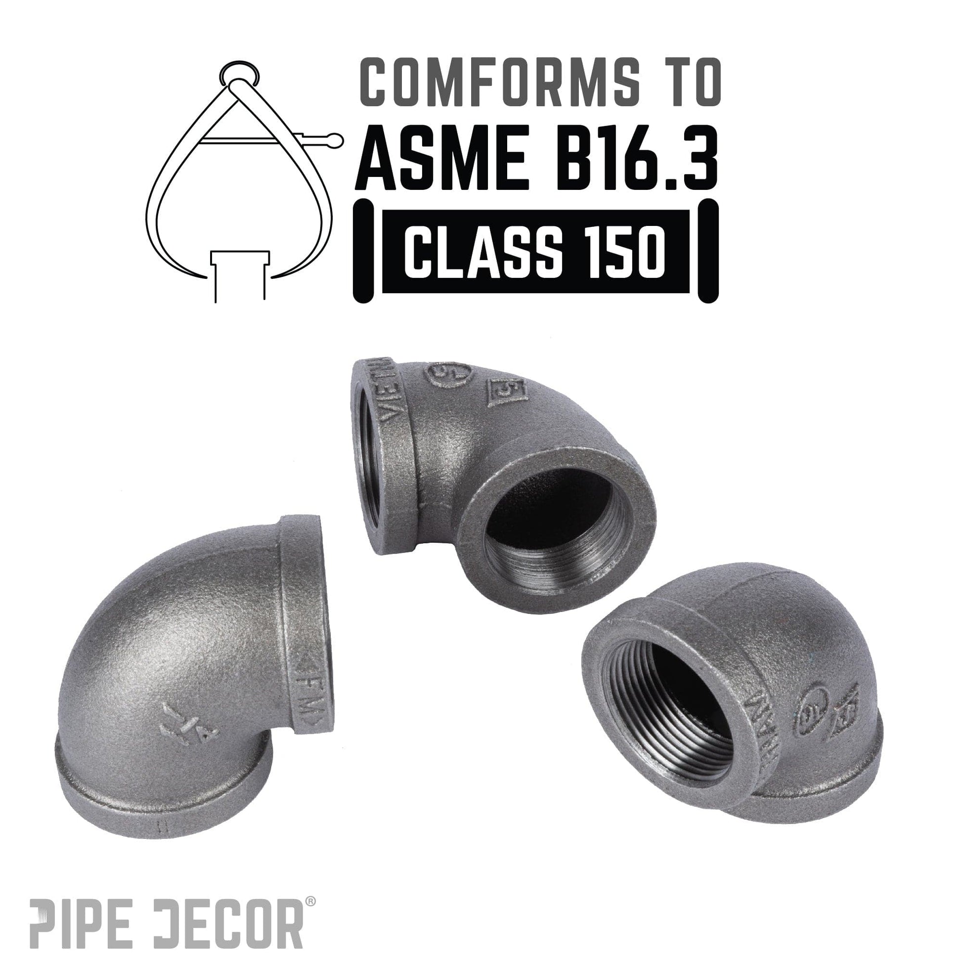 1 1/4 in. Black 90 Degree Elbow