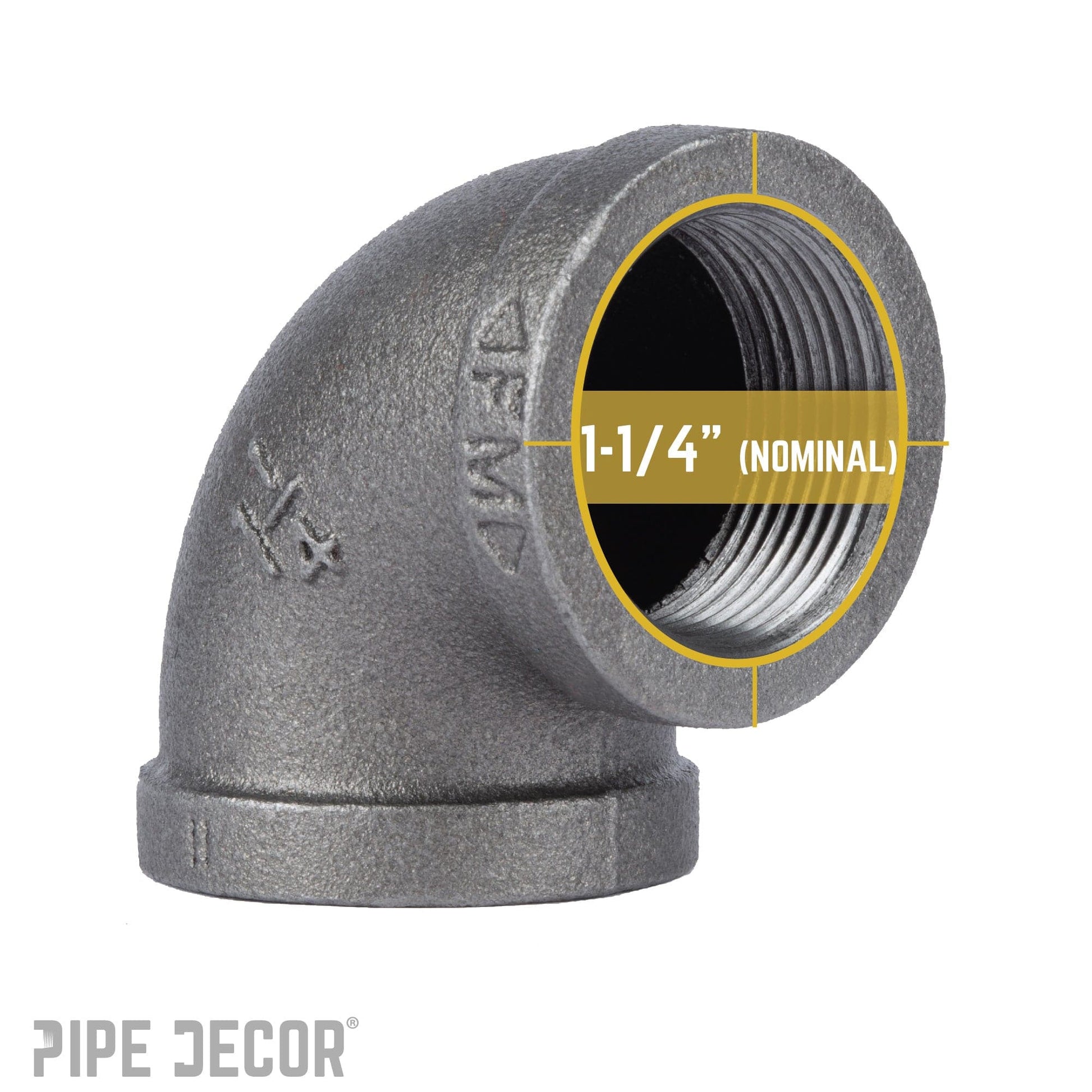 1 1/4 in. Black 90 Degree Elbow