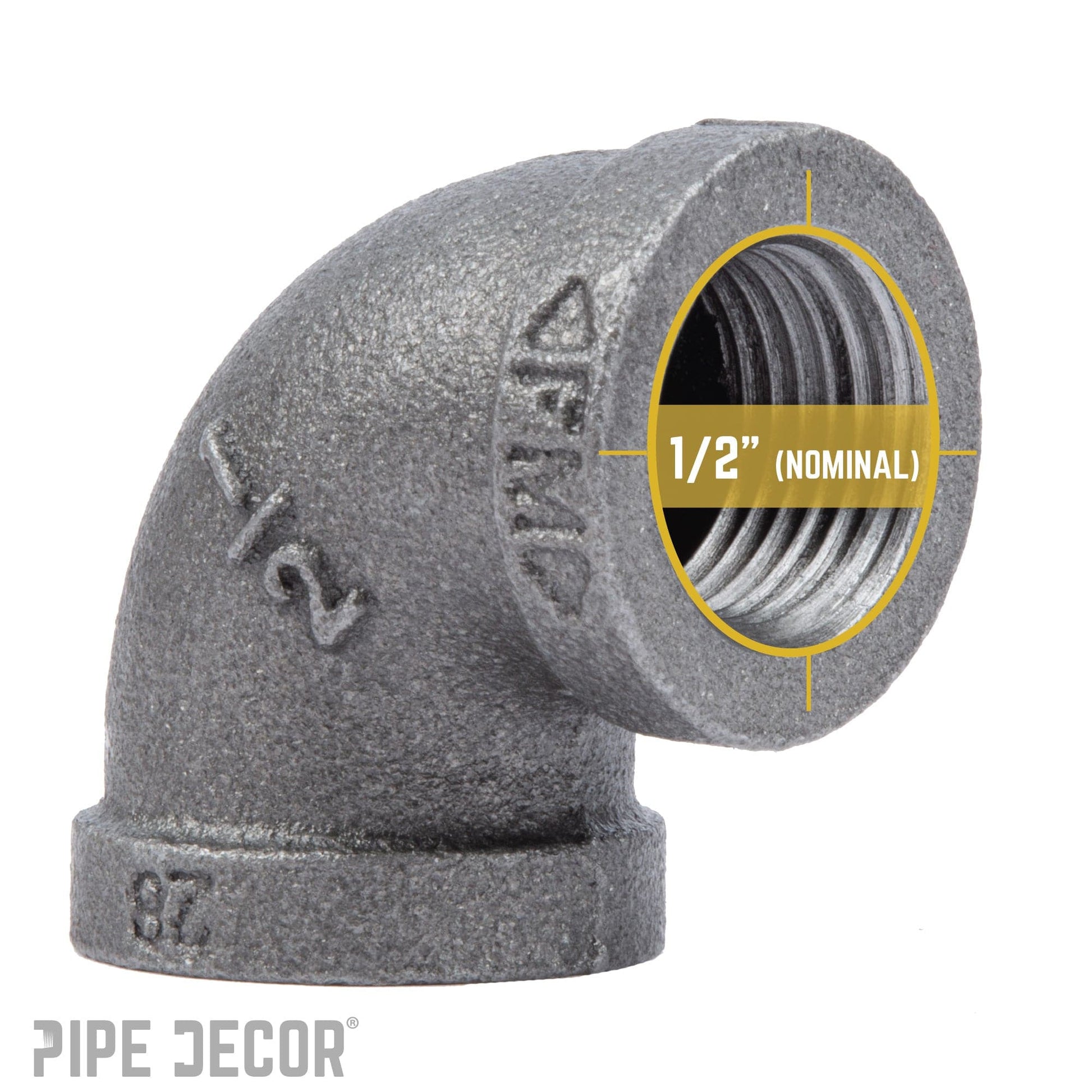 1/2 in. Black 90 Degree Elbow