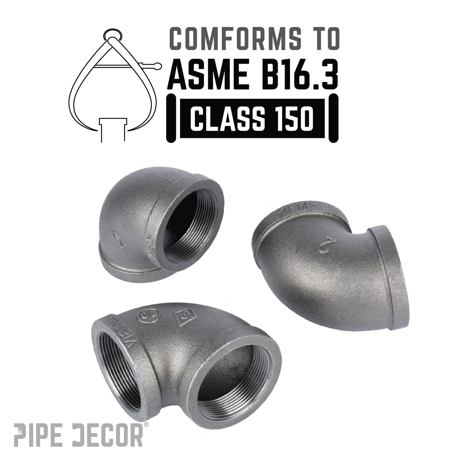 2 in. Black 90 Degree Elbow