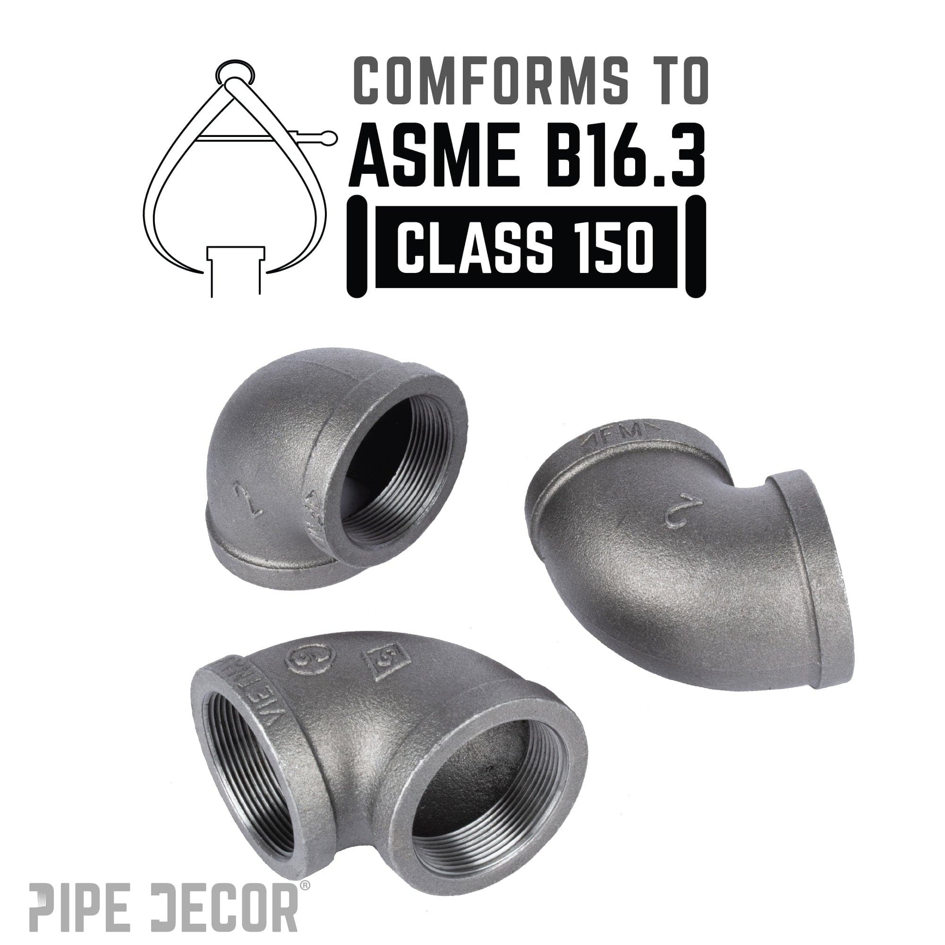 2 in. Black 90 Degree Elbow