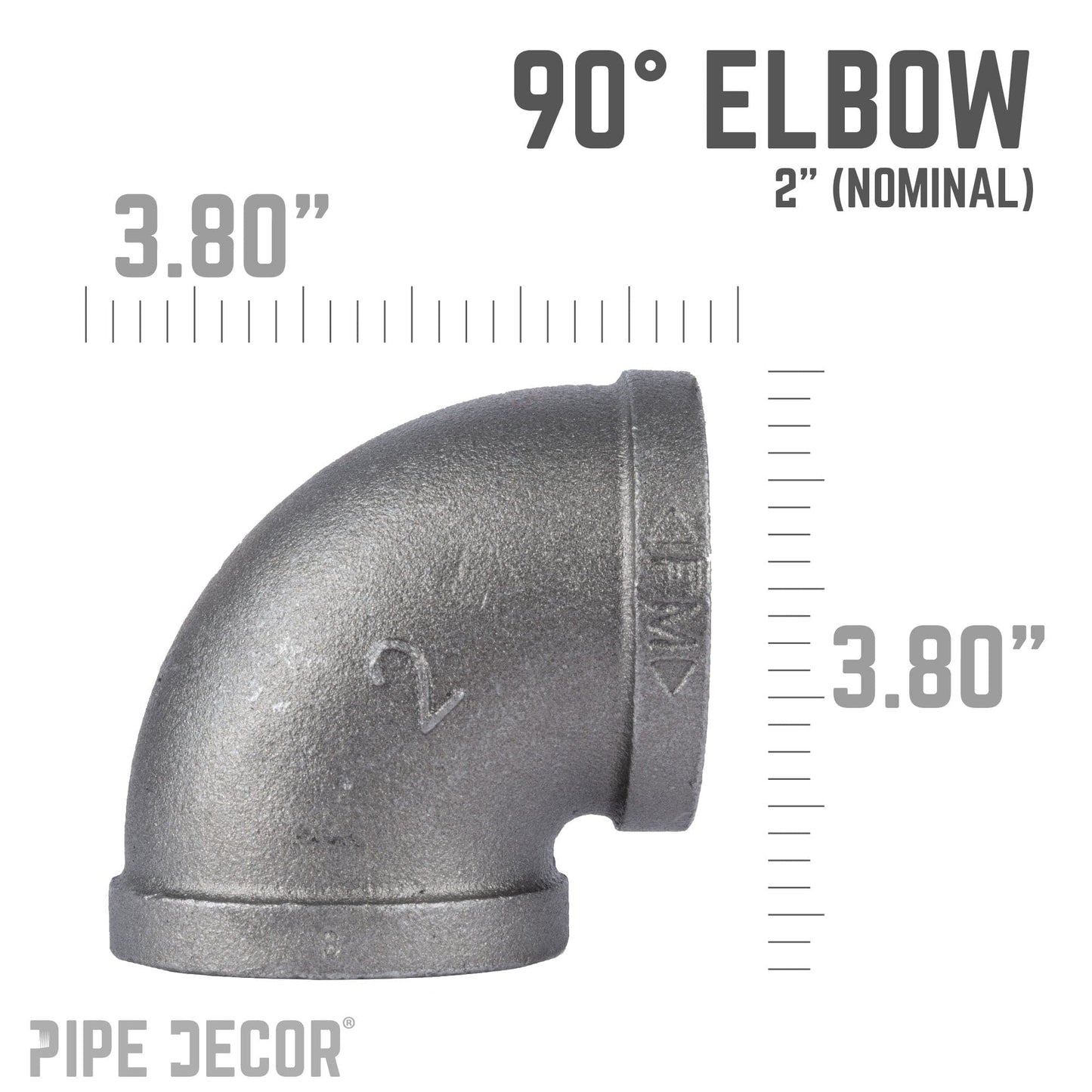 2 in. Black 90 Degree Elbow