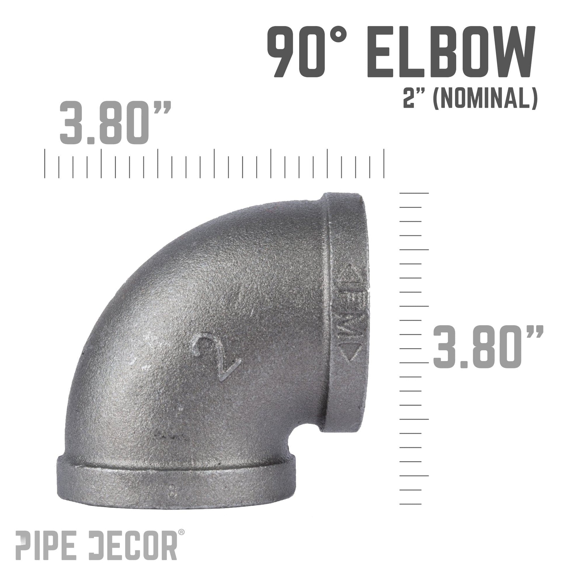 2 in. Black 90 Degree Elbow