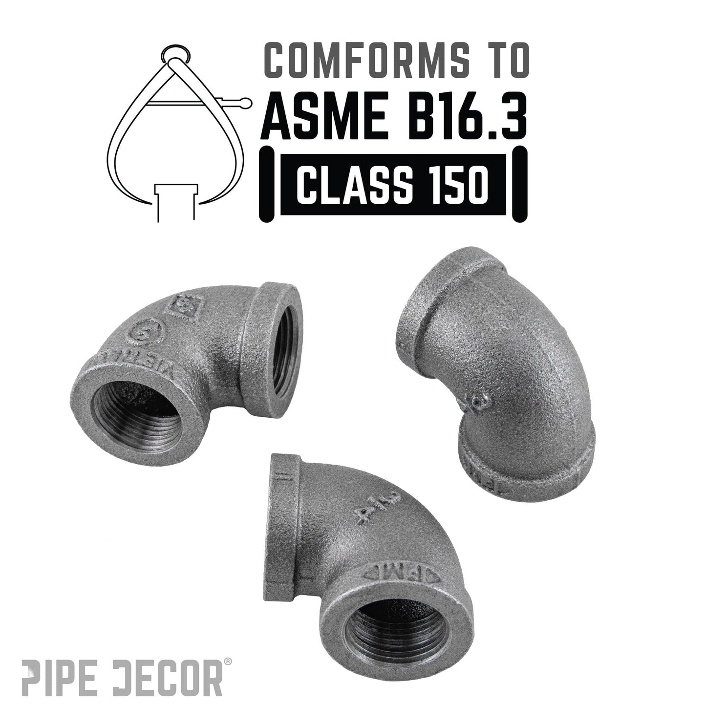 3/4 in. Black 90 Degree Elbow