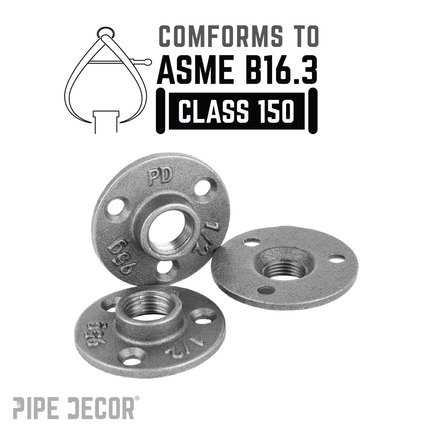 1/2 in. Black Mini Flange