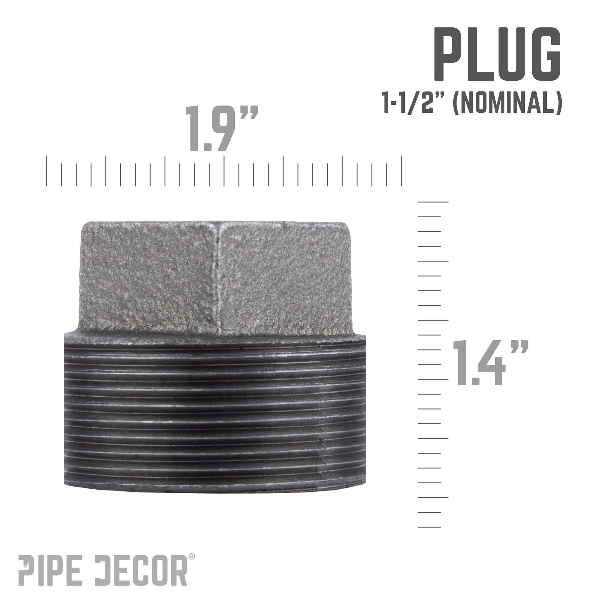 1 1/2 in. Black Plug