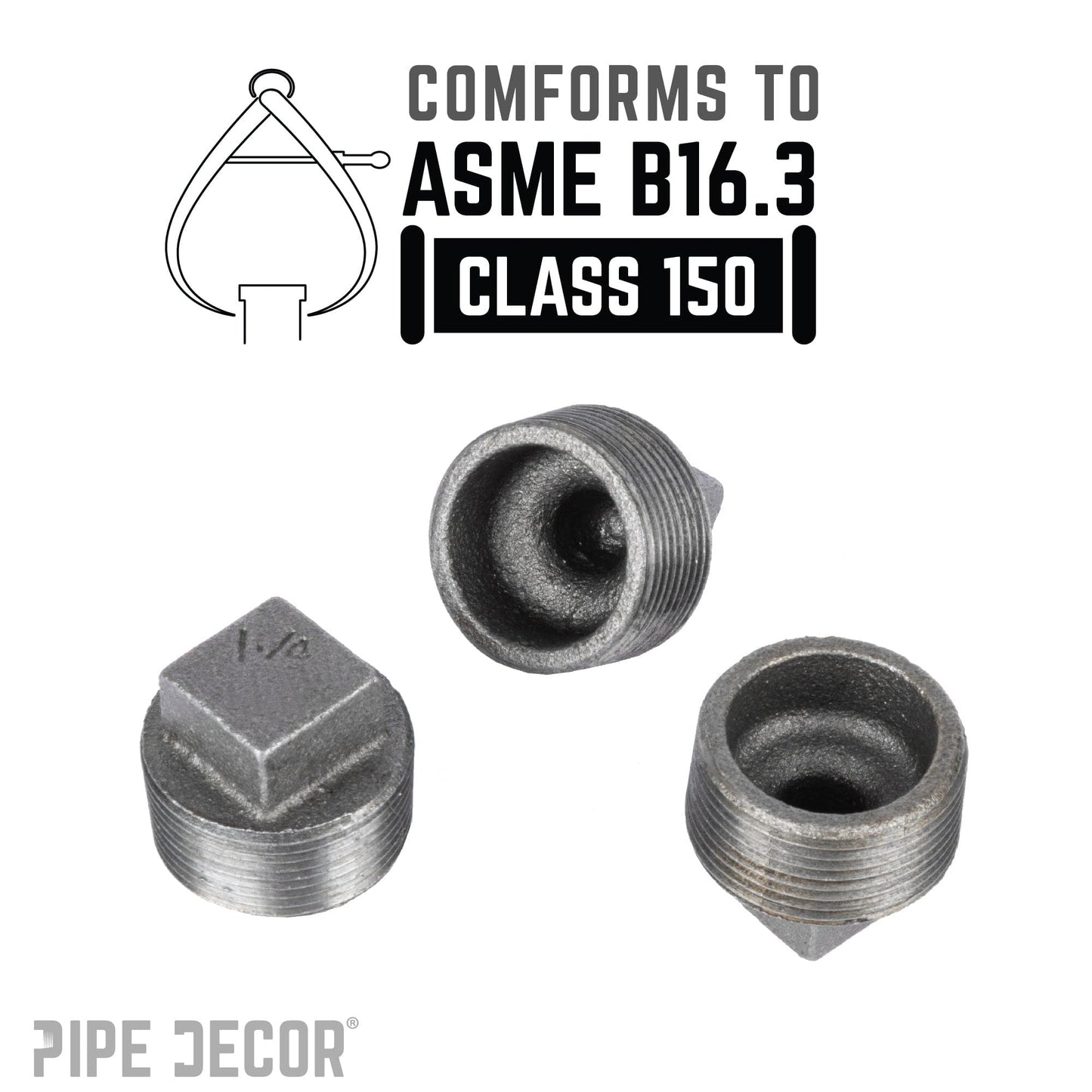 1 1/4 in. Black Plug