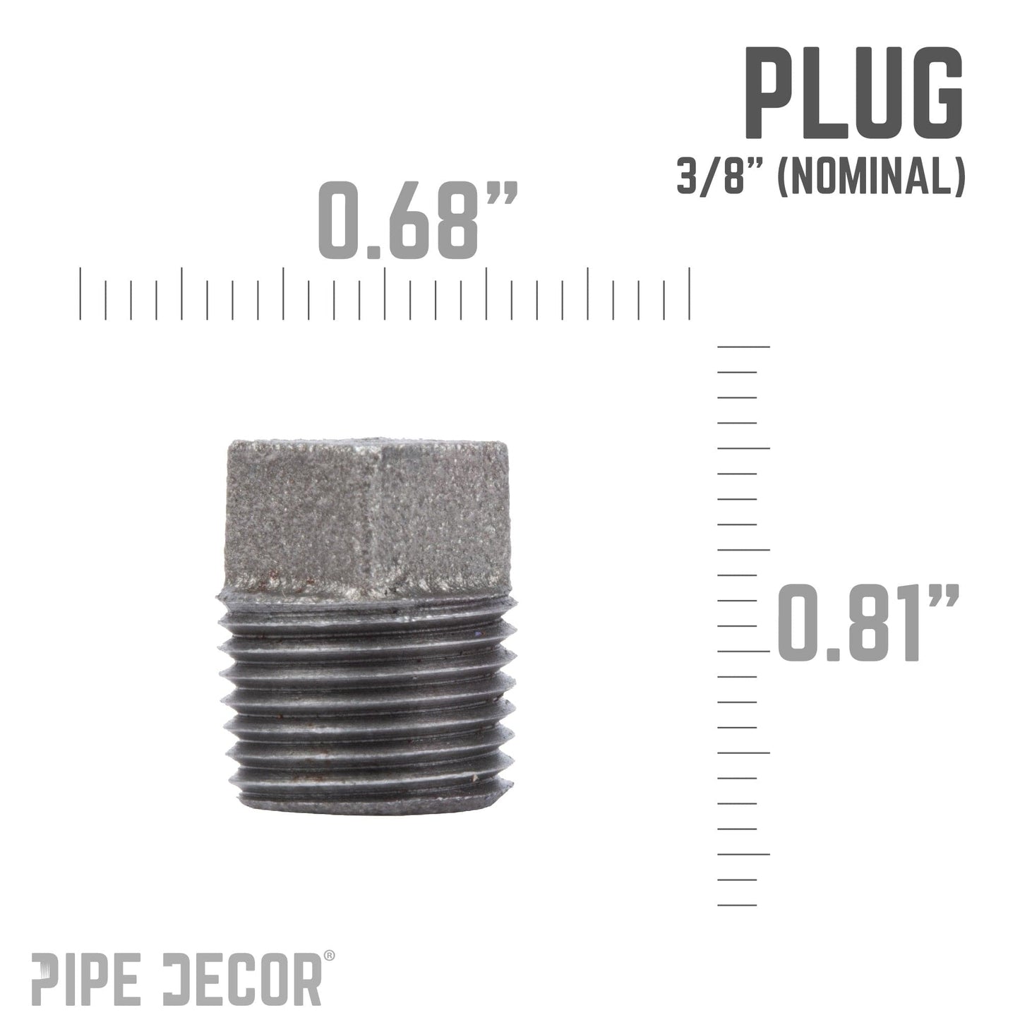 3/8 in. Black Plug