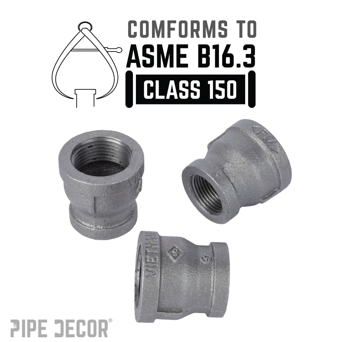 1 1/2 in. x 1 1/4 in. Black Reducing Coupling