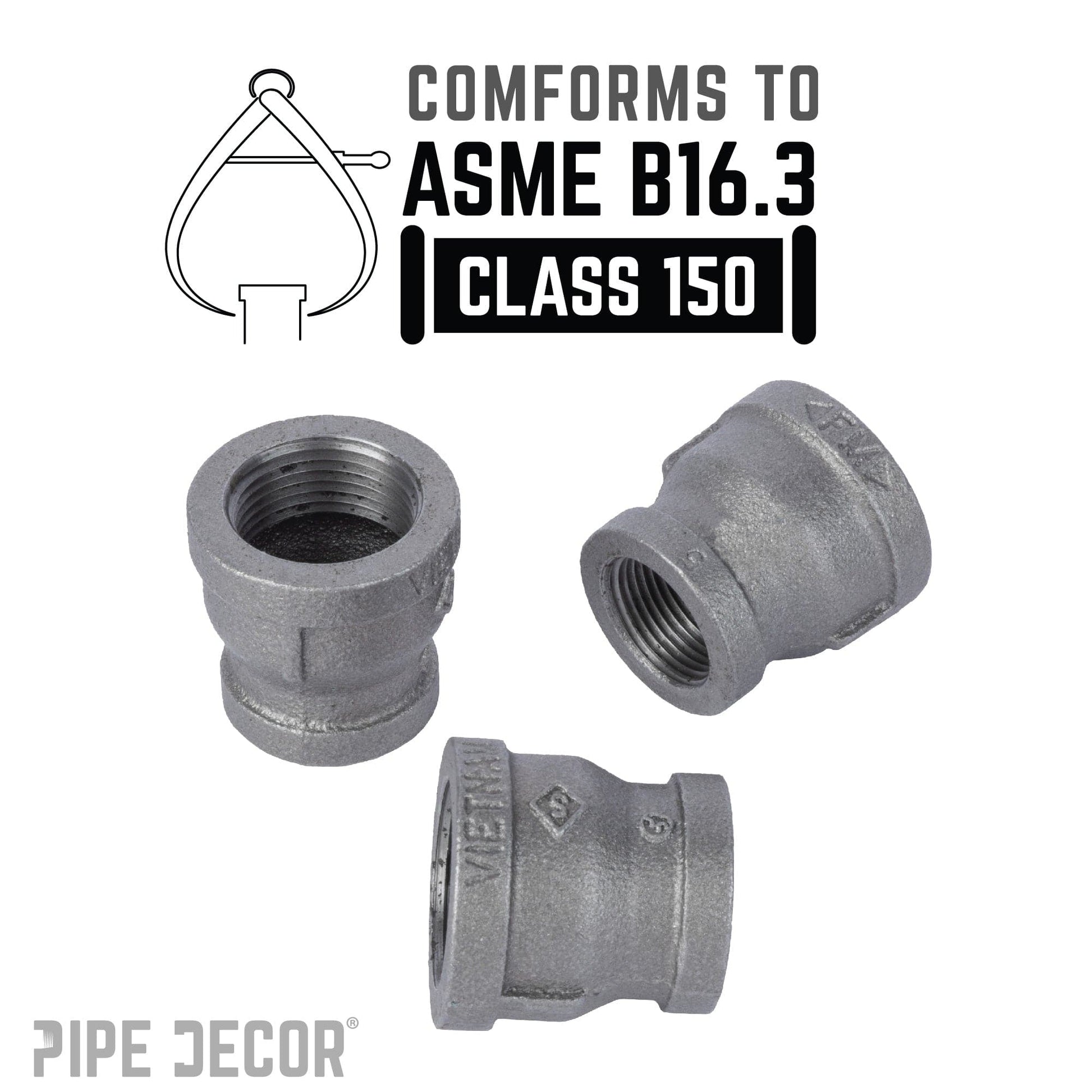 1 1/2 in. x 1 1/4 in. Black Reducing Coupling